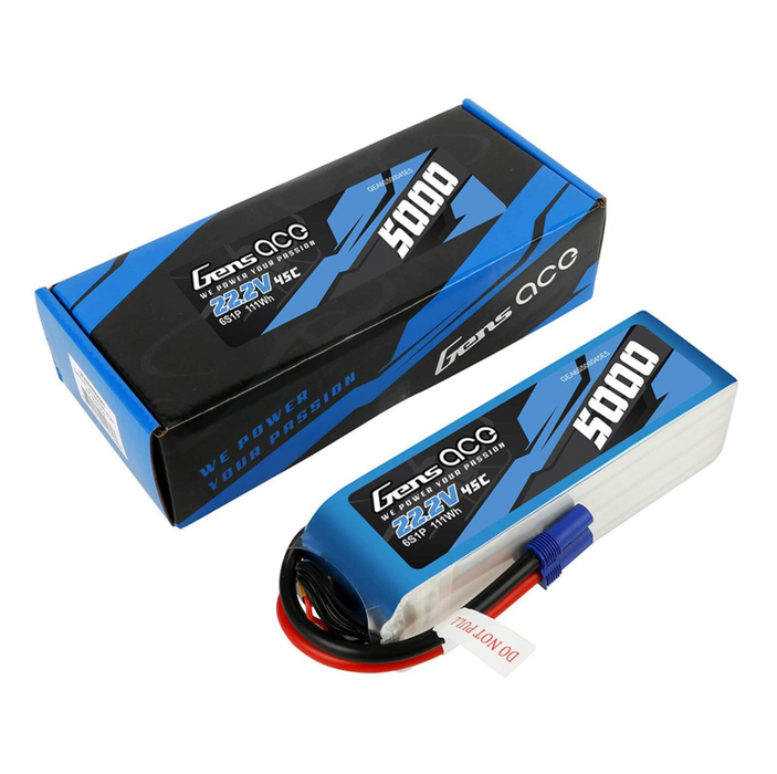 Gens Ace 6s 5000mah 22.2v 45C Lipo