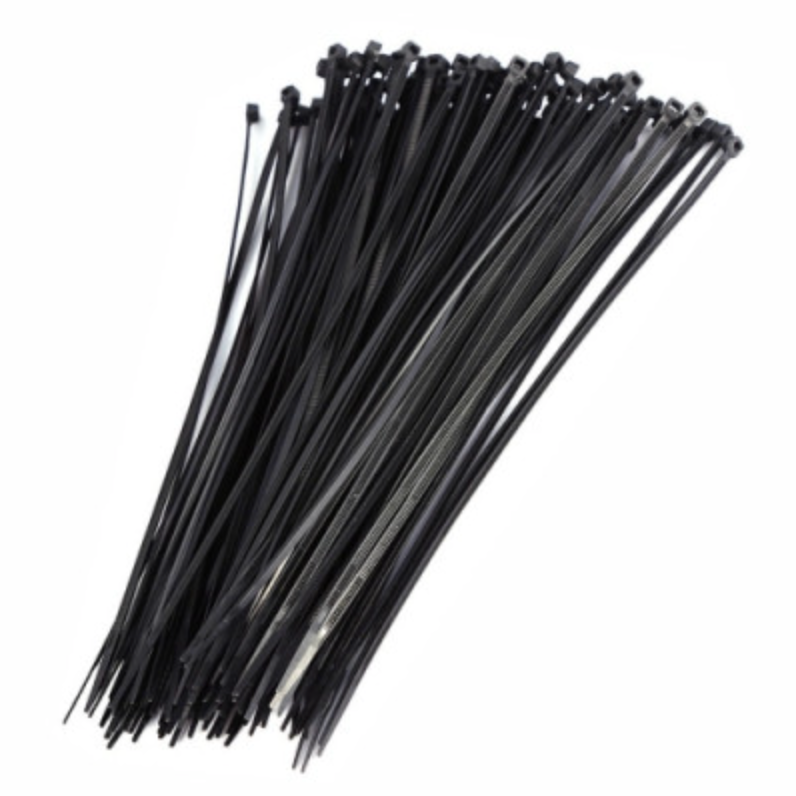 BeMatik Nylonflansche Schwarz – 100 Stück, 100 X 2,5 Mm – UV-beständig Für Elektro, Verpackung, Haushalt