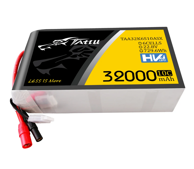 Tattu 32000mAh 22.8V 10C 6S1P HV High Voltage Lipo Battery Pack With AS150+XT150