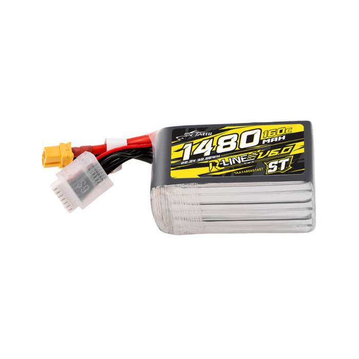 Tattu R-Line Version 6.0 1480mAh 160C 6S 22.2V ST Lipo Battery Pack with XT60 Plug