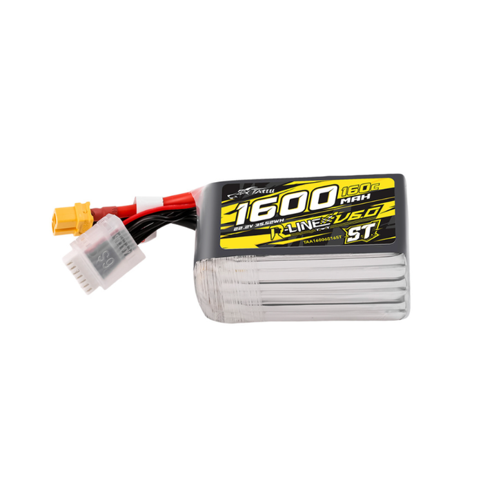 Tattu R-Line Version 6.0 1600mAh 160C 6S 22.2V ST Lipo Battery Pack with XT60 Plug