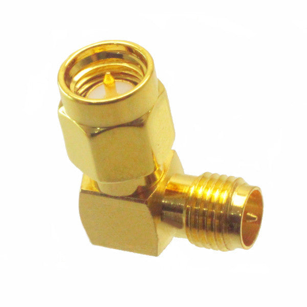 SMA Male to RP-SMA Female Right Angle RF Adapter Connector